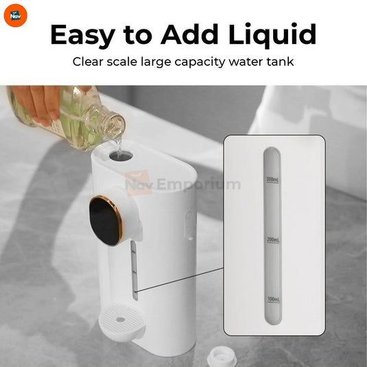 Benefit image demonstrating wall mounted mouthwash dispenser hygiene