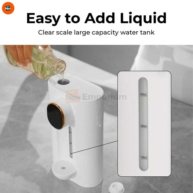 Benefit image demonstrating wall mounted mouthwash dispenser hygiene