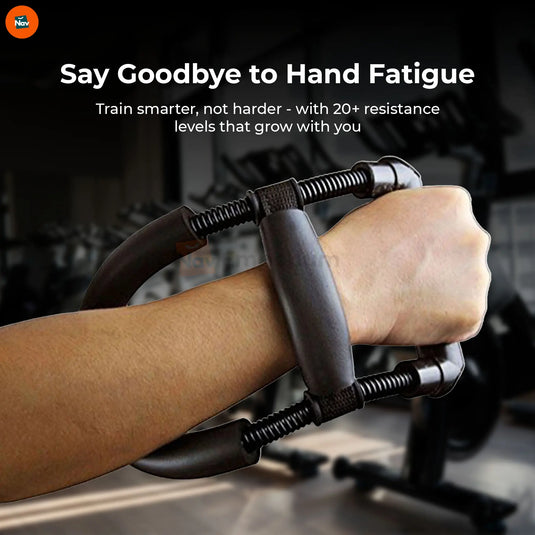 demonstrating hand grip strengthener ease