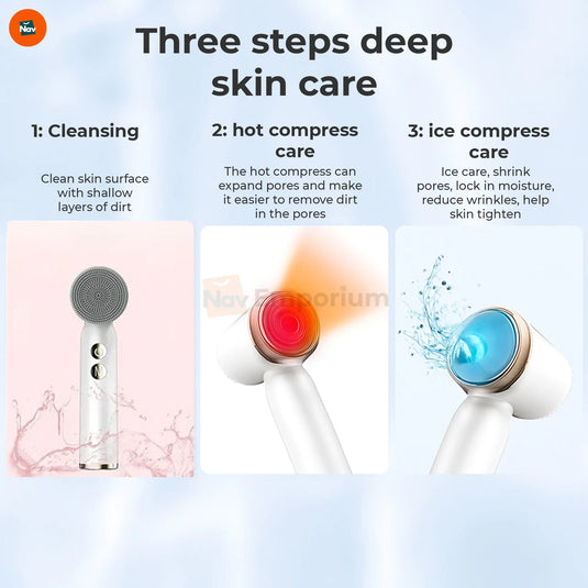 shows portable facial cleansing brush