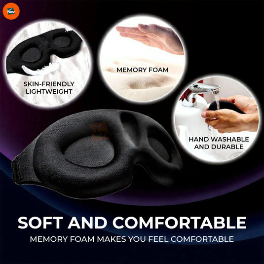 Benefit image sleep mask with zero eye pressure fit