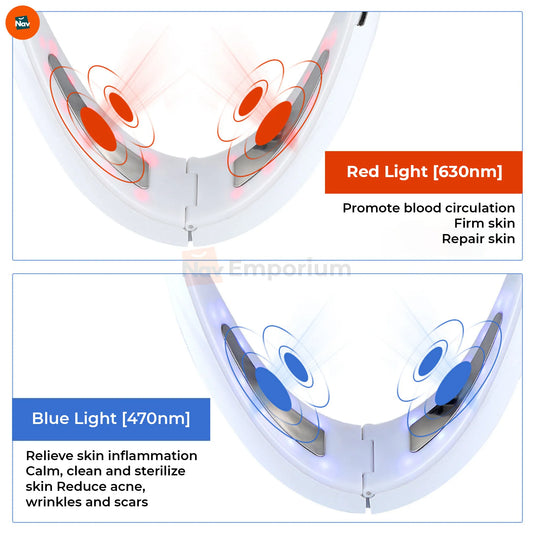 Microcurrent facial device with ergonomic grip shown