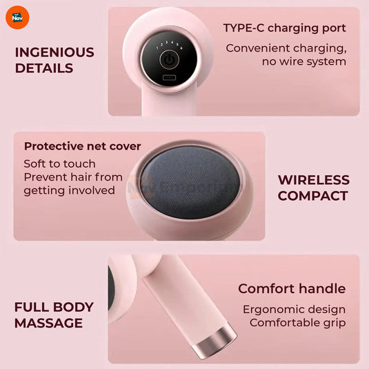Benefit image massage gun ergonomic grip comfort