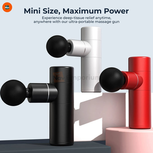 Benefit image highlights portable massage gun comfort