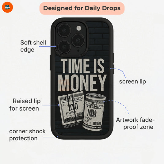shockproof iPhone money case black