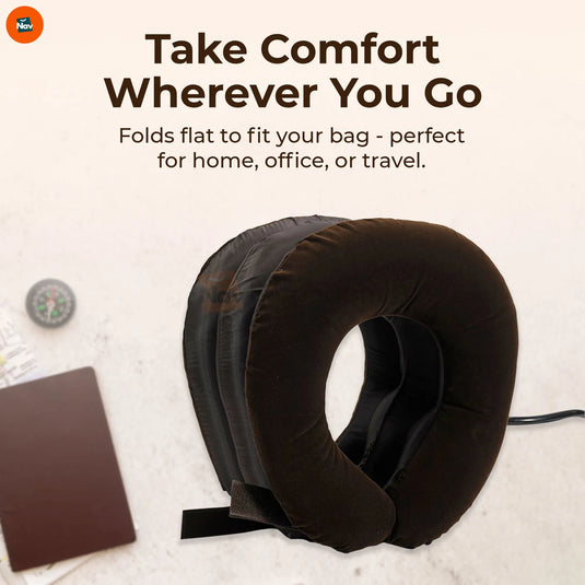 showcasing 3-pipe inflation cervical traction device