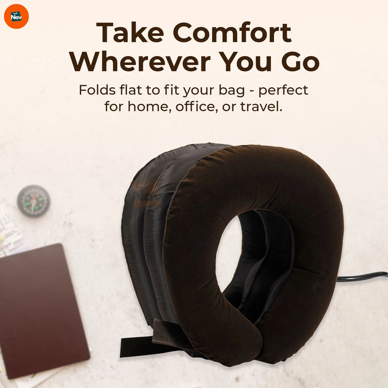 showcasing 3-pipe inflation cervical traction device