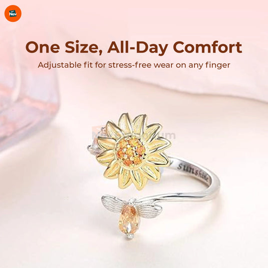 Gift-ready anxiety relief spinner ring