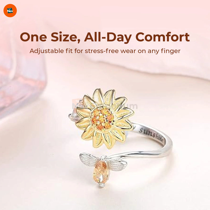 Gift-ready anxiety relief spinner ring