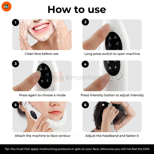 Skin tightening device shows four therapy modes