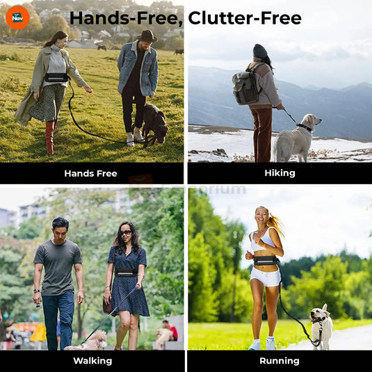 non-slip waistband, running dog leash