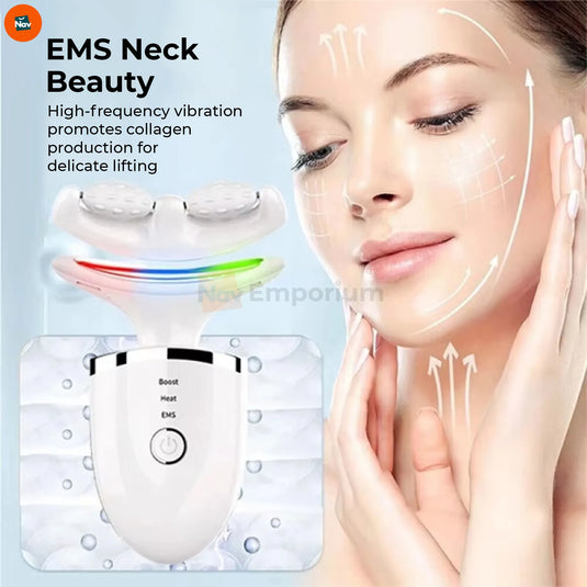 Face and neck massager ergonomic design for easy use