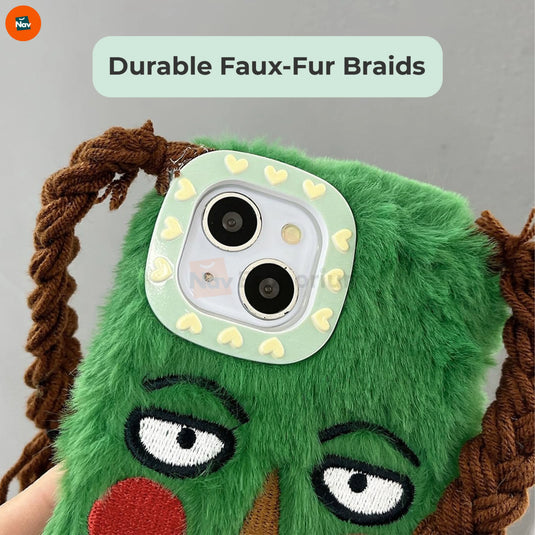 Easy-access plush phone case