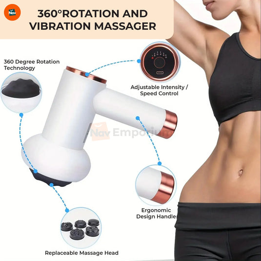 Infographic massage gun performance stats callouts