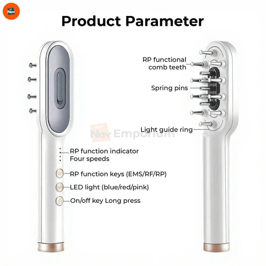 Infographic highlighting laser hair growth comb features