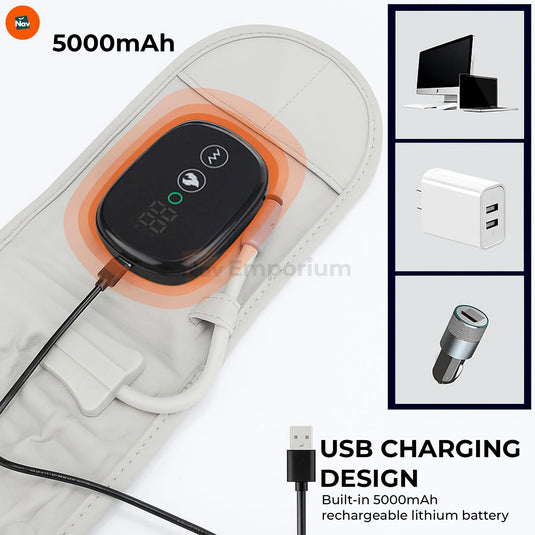 Benefit image showing portable inflatable lumbar support in use