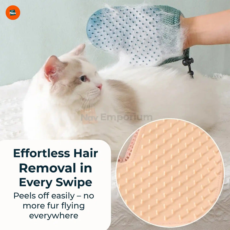 Pet grooming glove for dogs