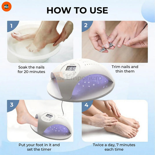 Benefit image highlighting fast LED nail lamp curing