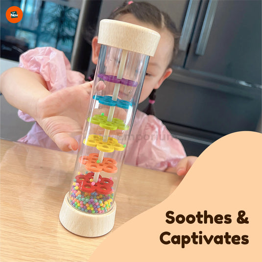 Eco-friendly wooden rainmaker toy