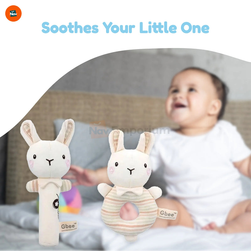 Teething-friendly baby rattle stick