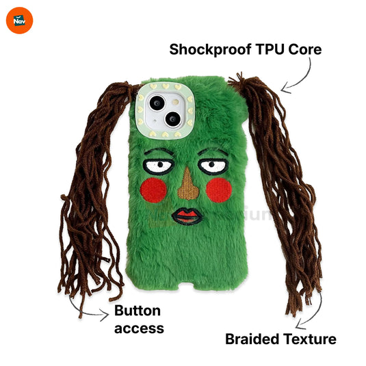 Faux-fur shockproof phone case