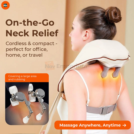 Adjustable heat therapy neck massager