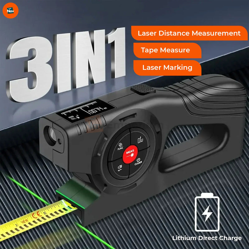 Laser tape measure with OLED