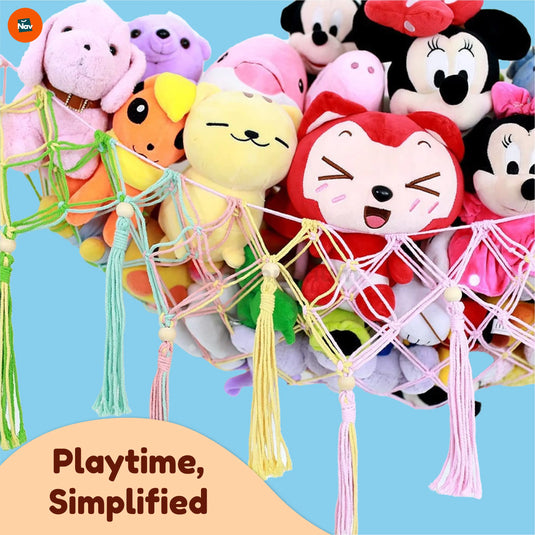 Macrame toy net wall decor