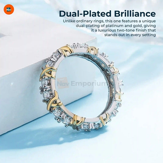Elegant two-tone women's ring