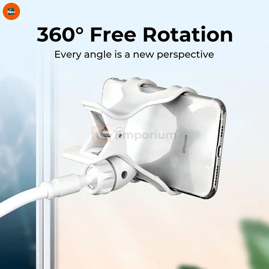 Benefit image shows gooseneck phone holder anti-sag design