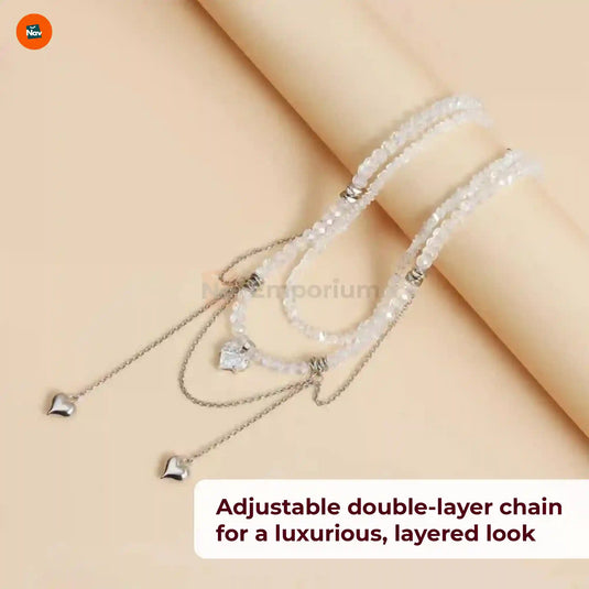 Adjustable zircon tassel necklace