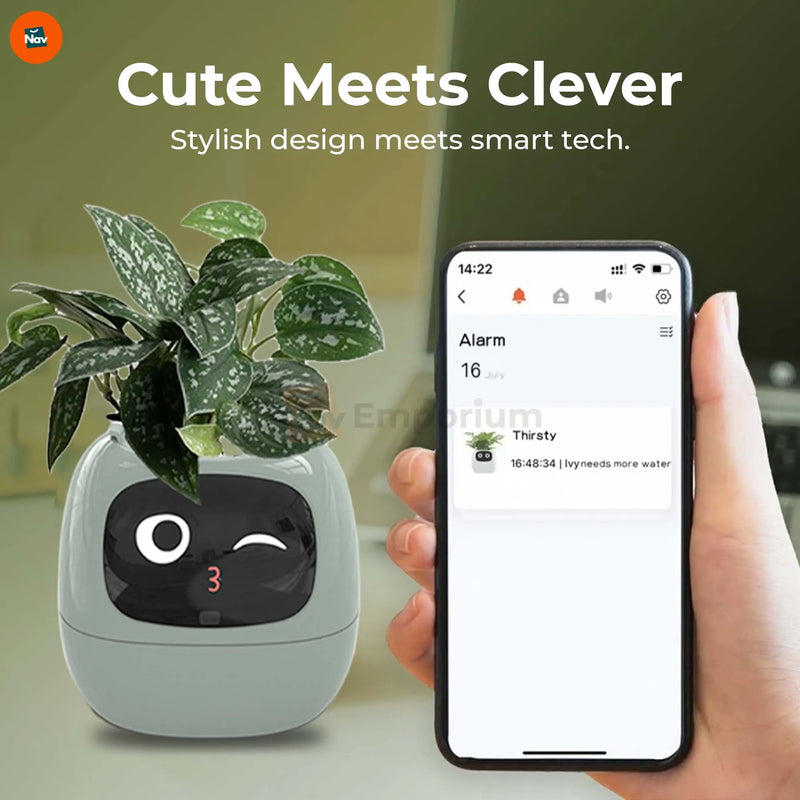 Smart planter water sensor closeup