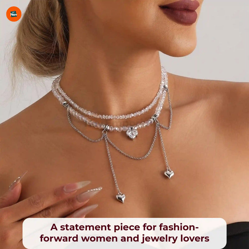 Elegant heart pendant necklace