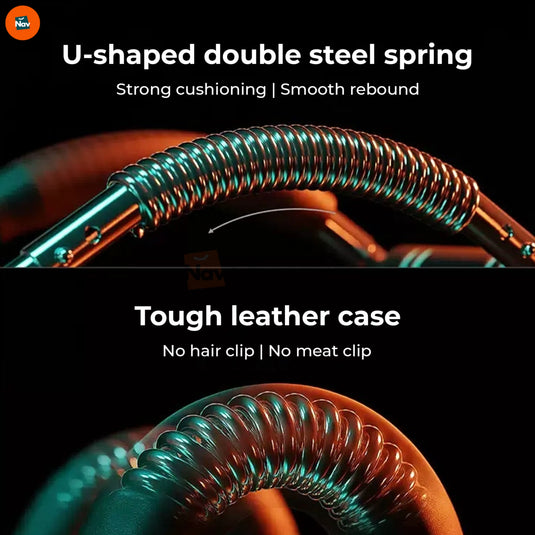 Infographic with callouts illustrating arm exerciser metrics