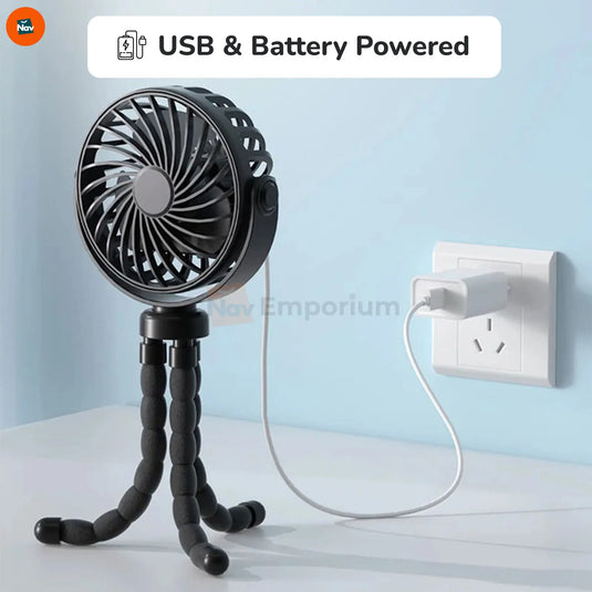 Battery operated LED mini fan