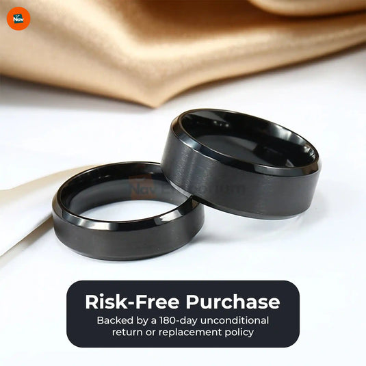 Domed black tungsten ring