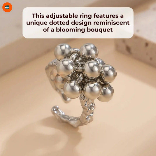 Handcrafted floral statement ring
