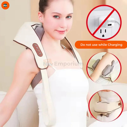 Neck wrap on model relaxing