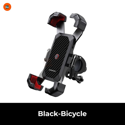 Demonstrating 360-degree phone mount adjustability.