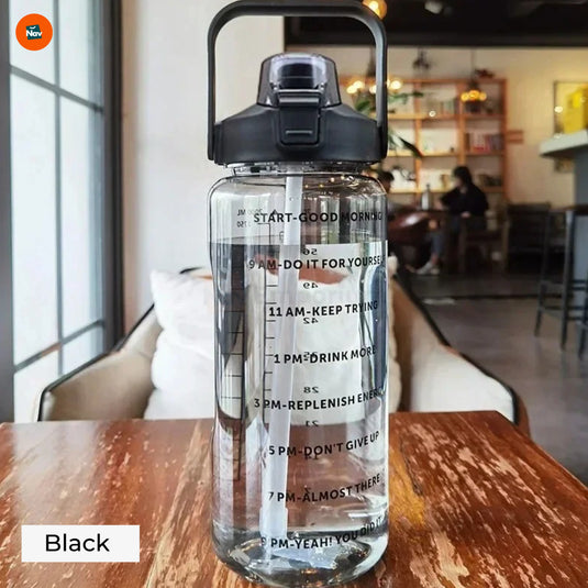 Time-marked workout water bottle