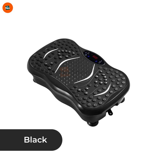 user using vibration plate at home