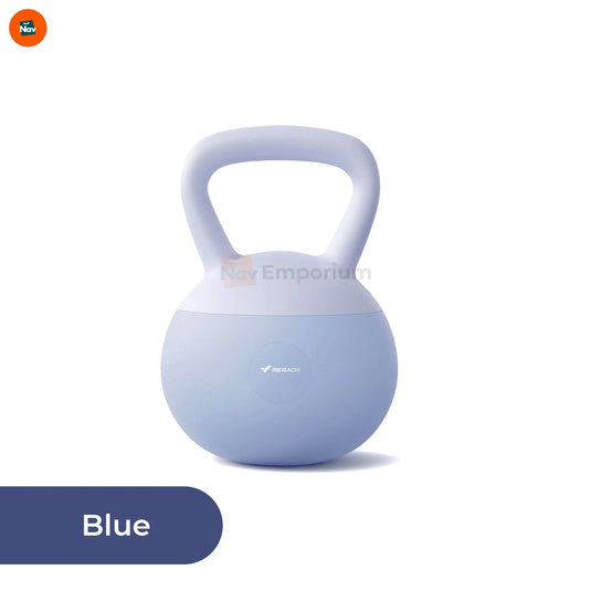 Blue kettlebell on a white background