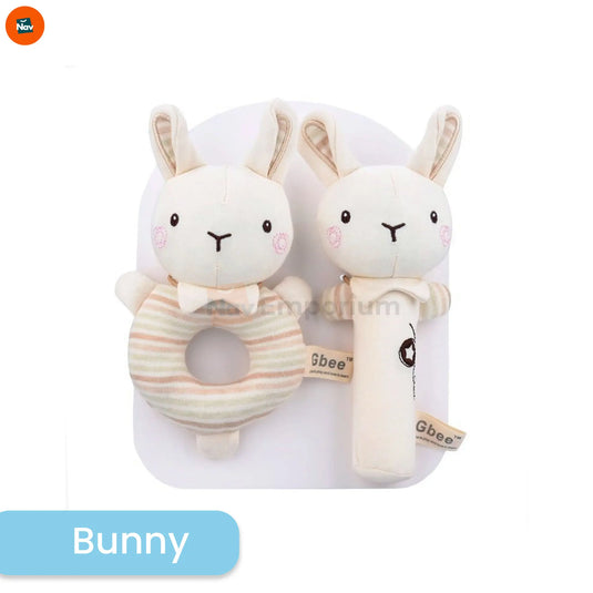 Gentle sound baby rattle stick
