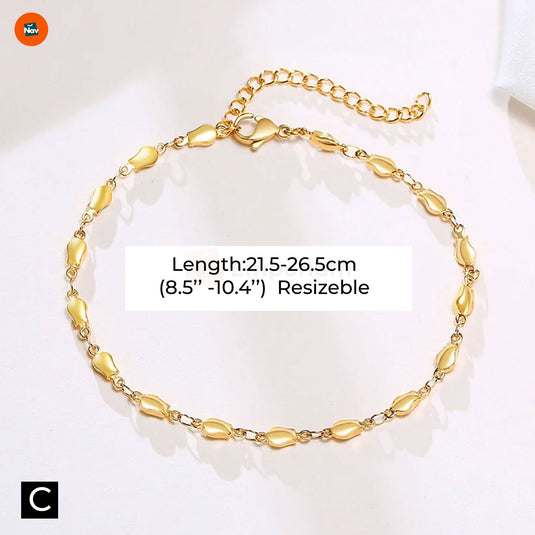 Beachwear gold anklet set