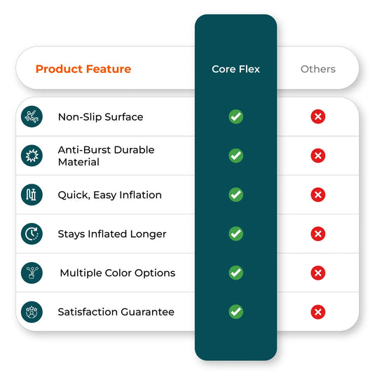 Comparison chart of small exercise ball features