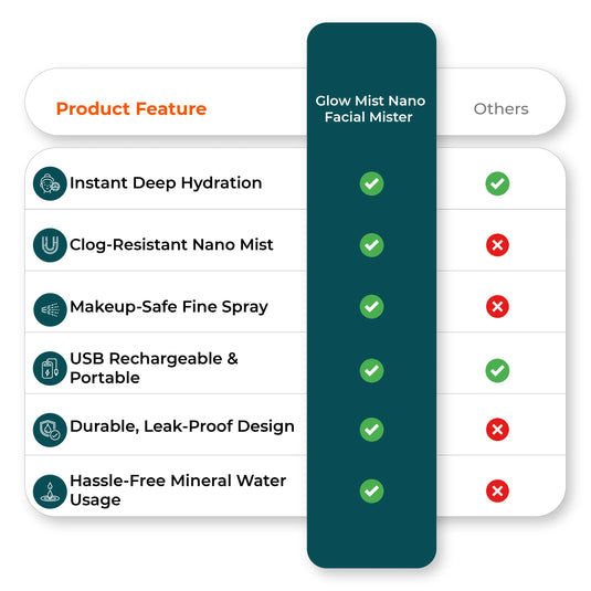Comparison chart: mini face steamer vs competitors