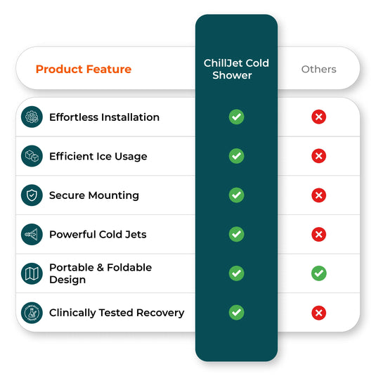 Chill Jet ice shower attachment features