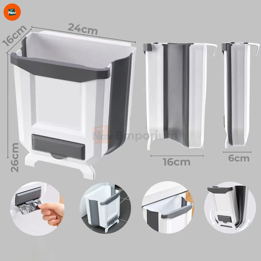 Non-marking hook trash bin