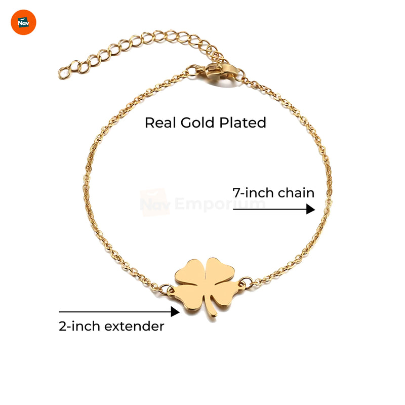 Dainty clover bracelet for her