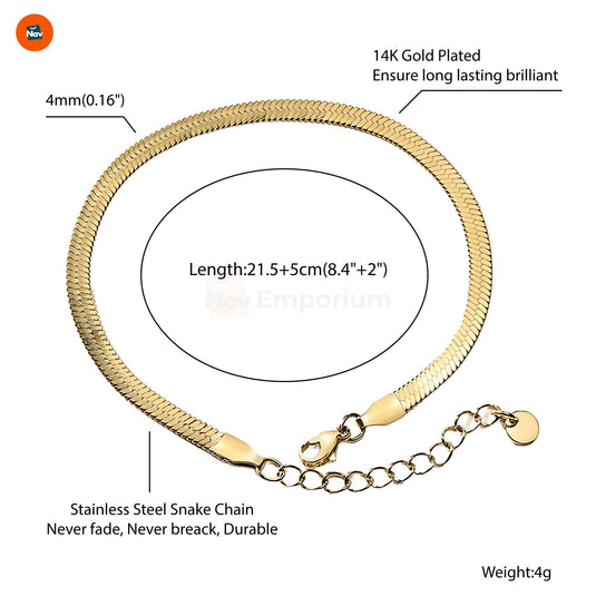 Close-up gold anklet shine